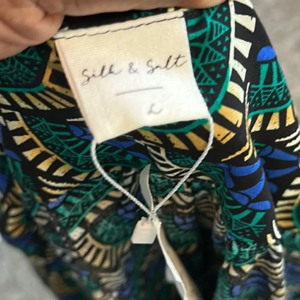 Silk & Salt Journey Maxi Wrap Dress in African Peacock Print L
